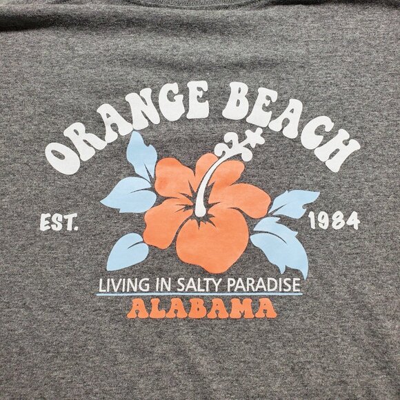 Orange Beach Alabama Graphic Destination T-shirt Gray Peach Baby Blue Men Sz XL - Picture 3 of 10